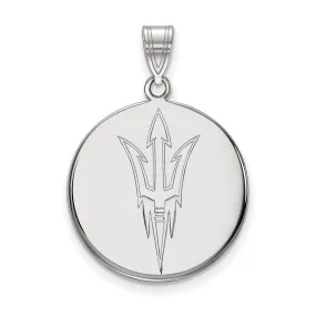 10k White Gold Arizona State Large Disc Logo Pendant