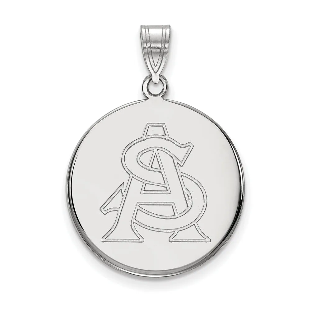 10k White Gold Arizona State Large Disc Pendant