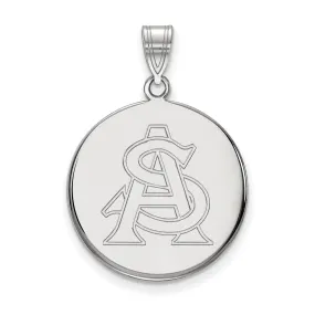 10k White Gold Arizona State Large Disc Pendant