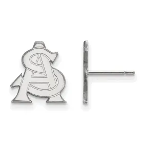 10k White Gold Arizona State University Small Post Earrings