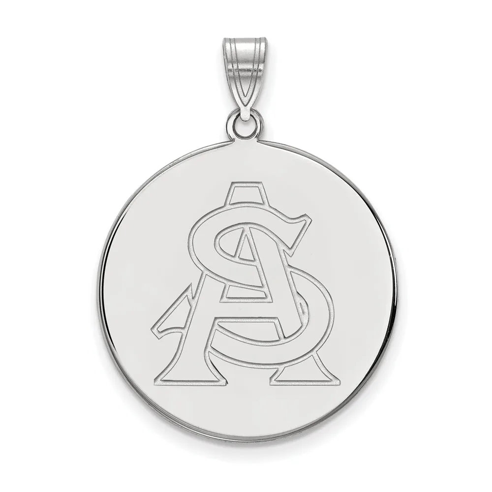 10k White Gold Arizona State XL Disc Pendant