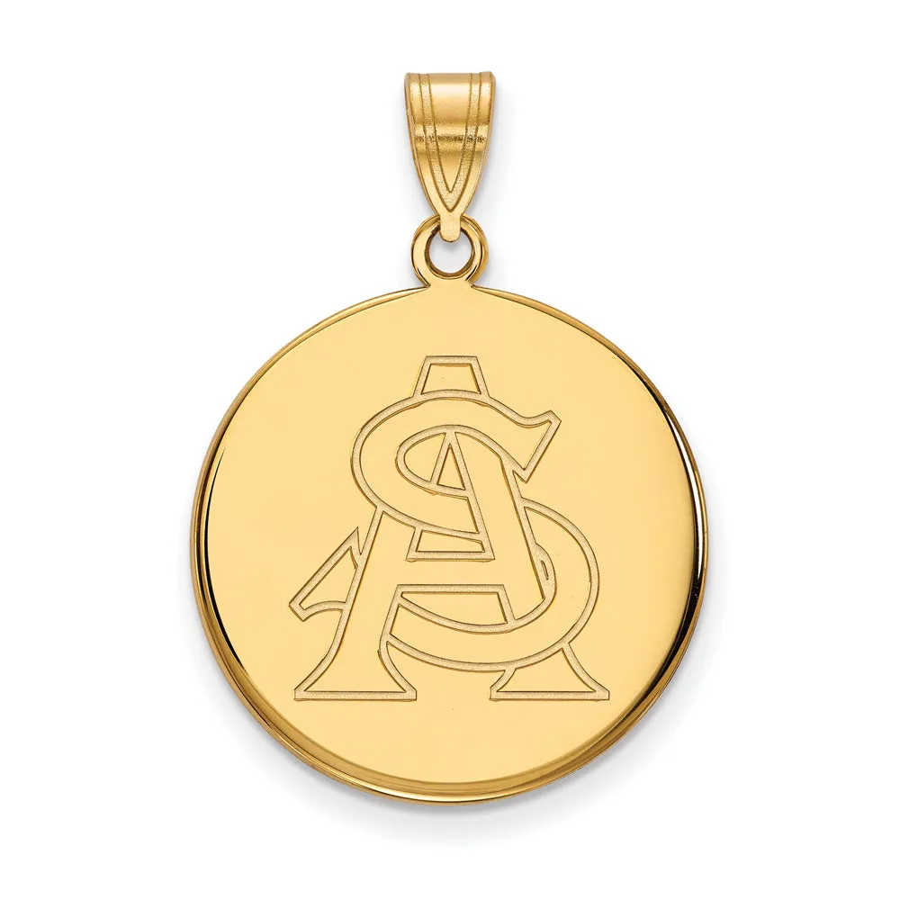 10k Yellow Gold Arizona State Large Disc Pendant