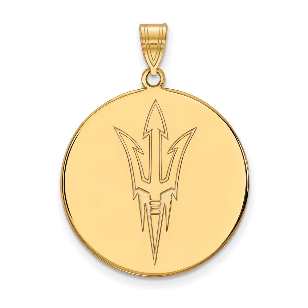 10k Yellow Gold Arizona State XL Logo Disc Pendant