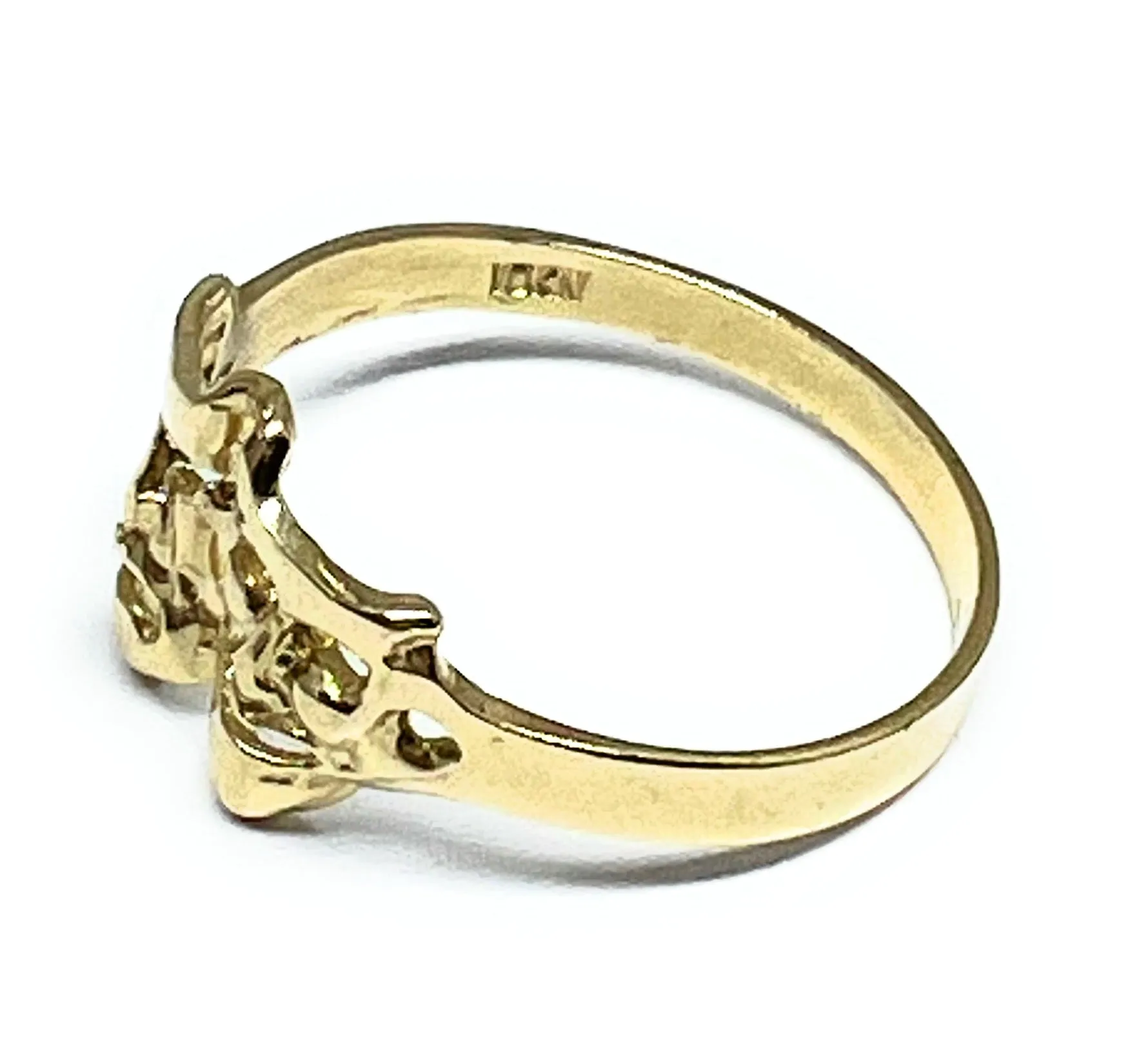 14k Solid Gold Drama (SMILE NOW CRY LATER) Faces Ring