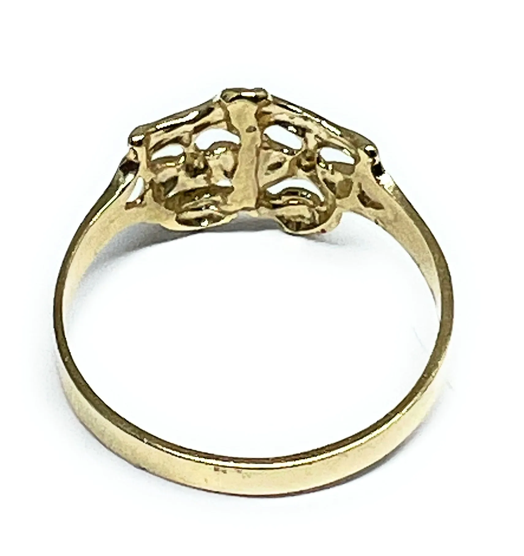 14k Solid Gold Drama (SMILE NOW CRY LATER) Faces Ring