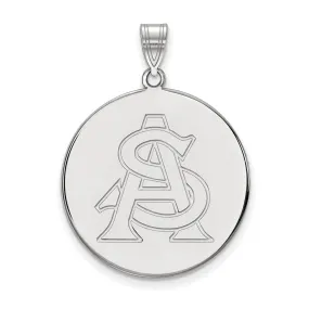 14k White Gold Arizona State XL Disc Pendant