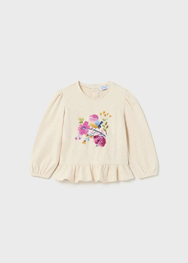 2009- L/s t-shirt for baby girl - Linen