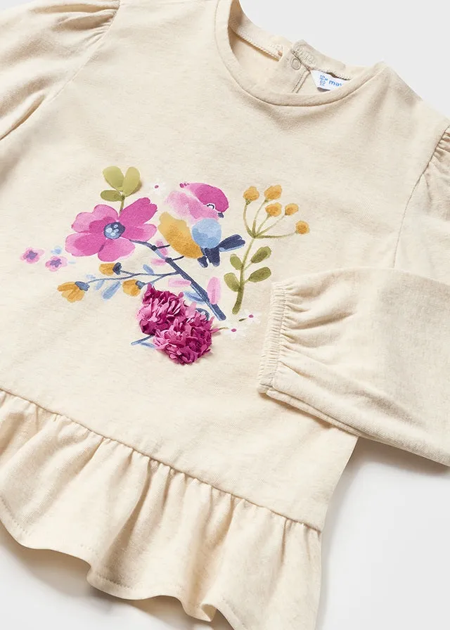 2009- L/s t-shirt for baby girl - Linen