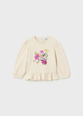 2009- L/s t-shirt for baby girl - Linen