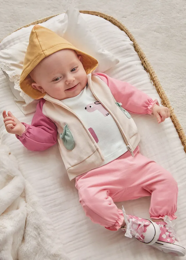 2666- 3 piece tracksuit for newborn girl - Candy