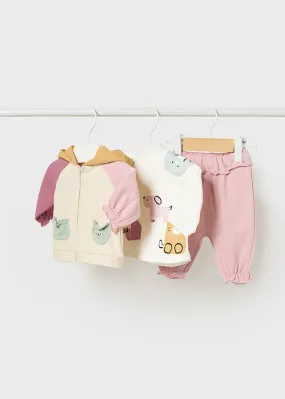 2666- 3 piece tracksuit for newborn girl - Candy