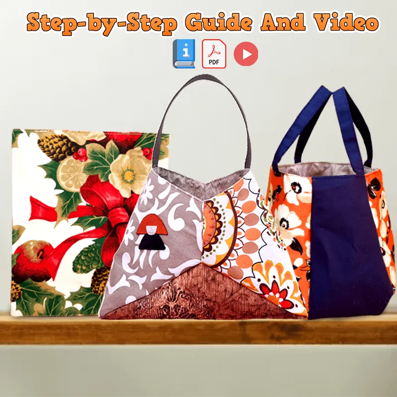 3 Bags PDF Download Pattern (3 sizes for each style)