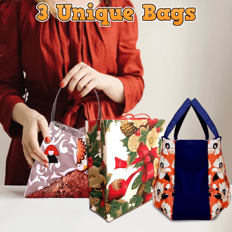 3 Bags PDF Download Pattern (3 sizes for each style)