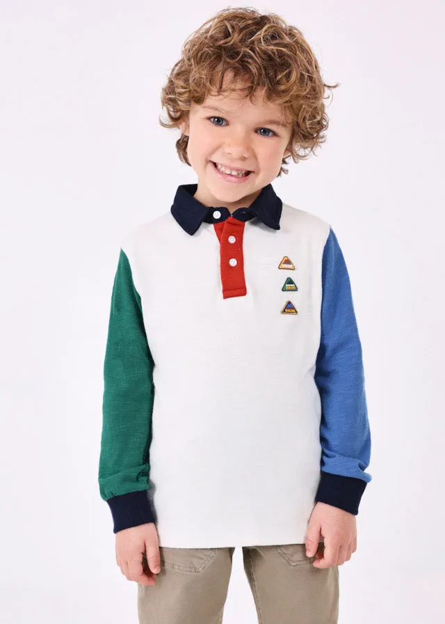 4103- L/s polo for boy - Cyan