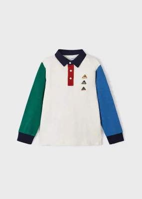 4103- L/s polo for boy - Cyan