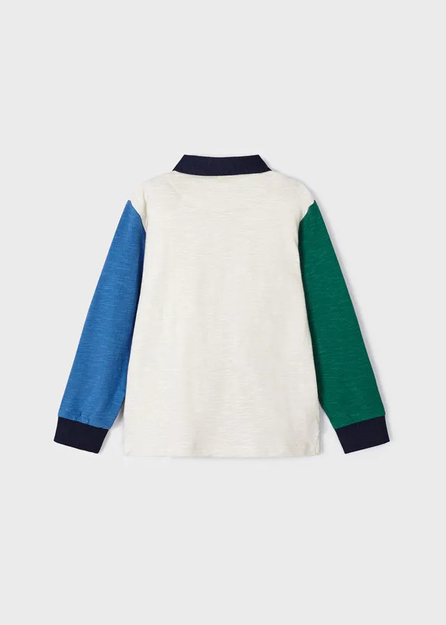 4103- L/s polo for boy - Cyan