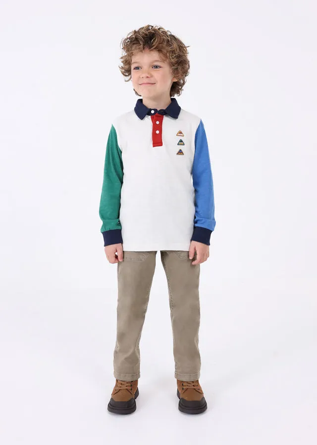 4103- L/s polo for boy - Cyan