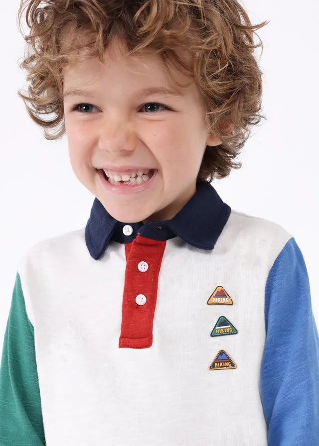 4103- L/s polo for boy - Cyan