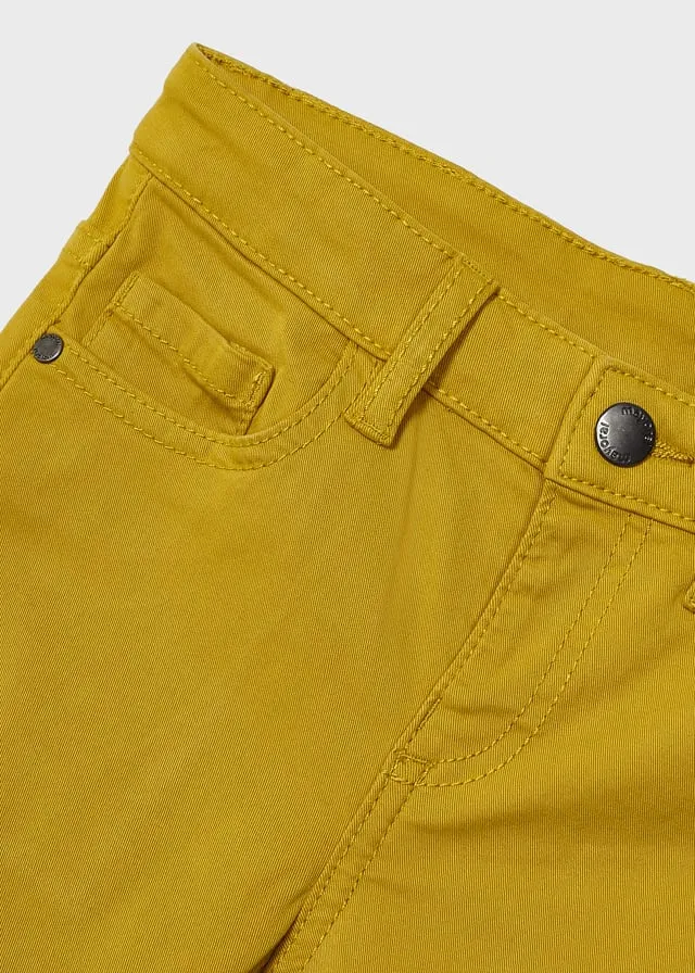 517- 5 pocket slim fit basic pant for boy - Mustard