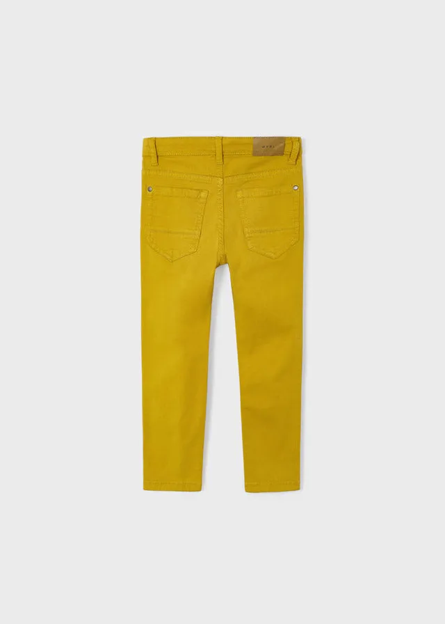 517- 5 pocket slim fit basic pant for boy - Mustard