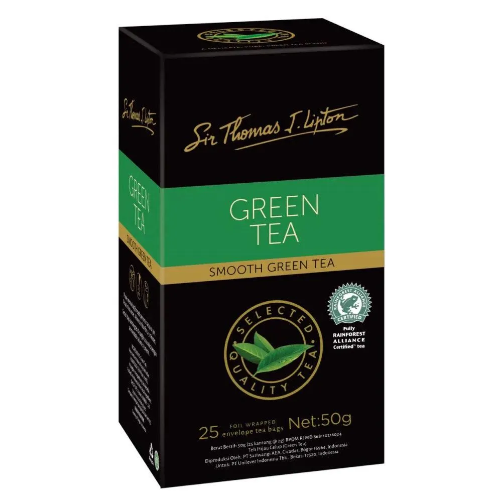 6 Pack Sir Thomas Lipton Teabags Green Tea 25 Bags