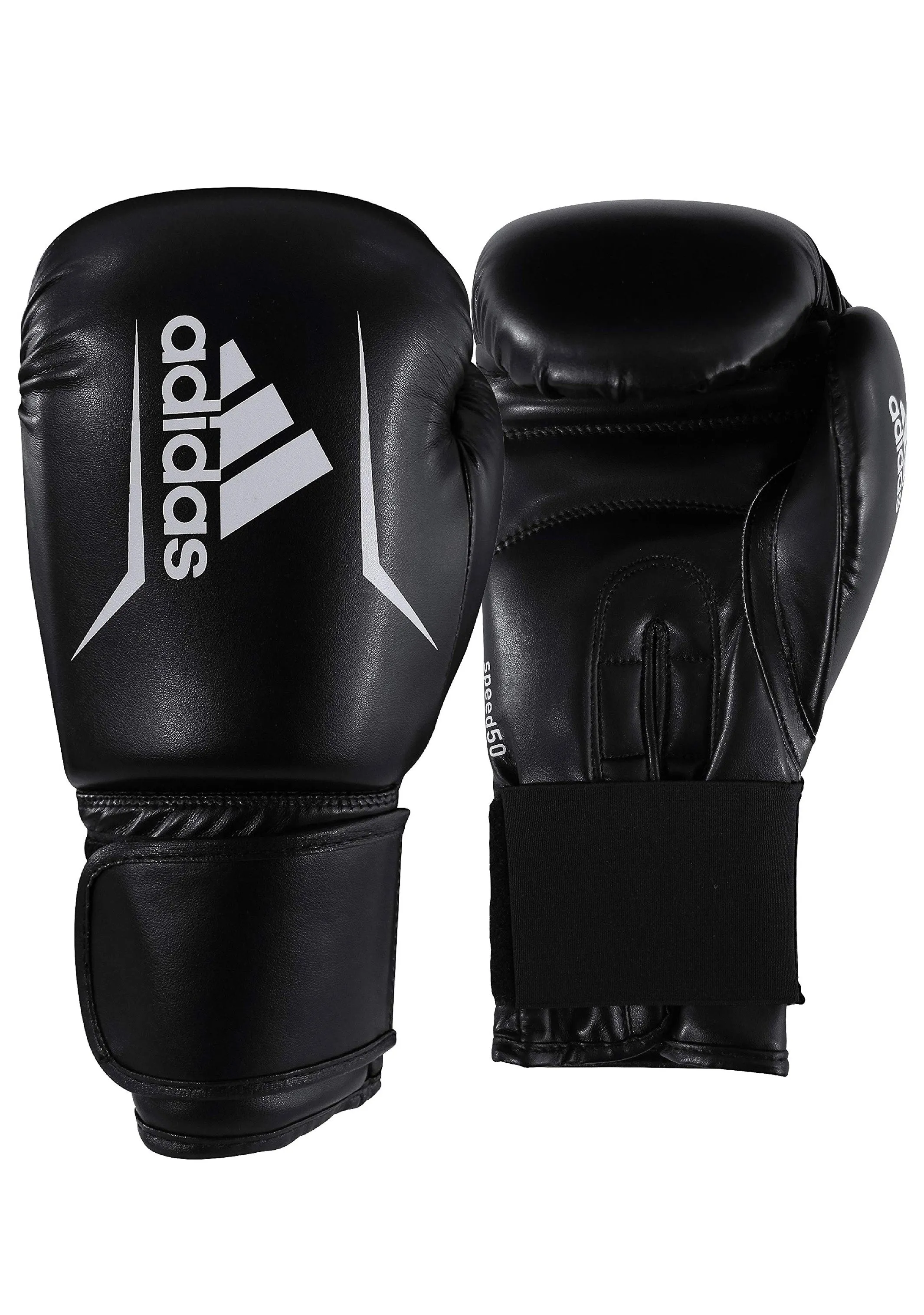 Adidas Speed 50 Boxing Glove Black 16oz with FREE Adidas Shin Protectors  ADISBG50