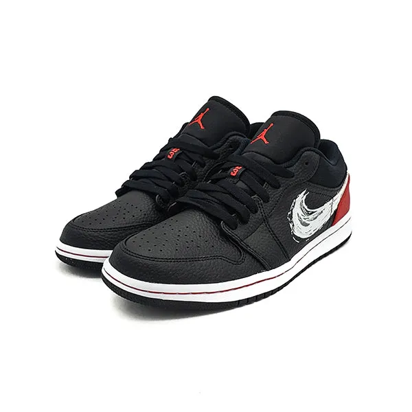 AIR JORDAN 1 LOW BRUSHSTROKE SWOOSH BLACK