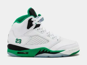 Air Jordan 5 Retro Lucky Green Womens Lifestyle Shoes (White/Lucky Green/Black/Ice Blue)