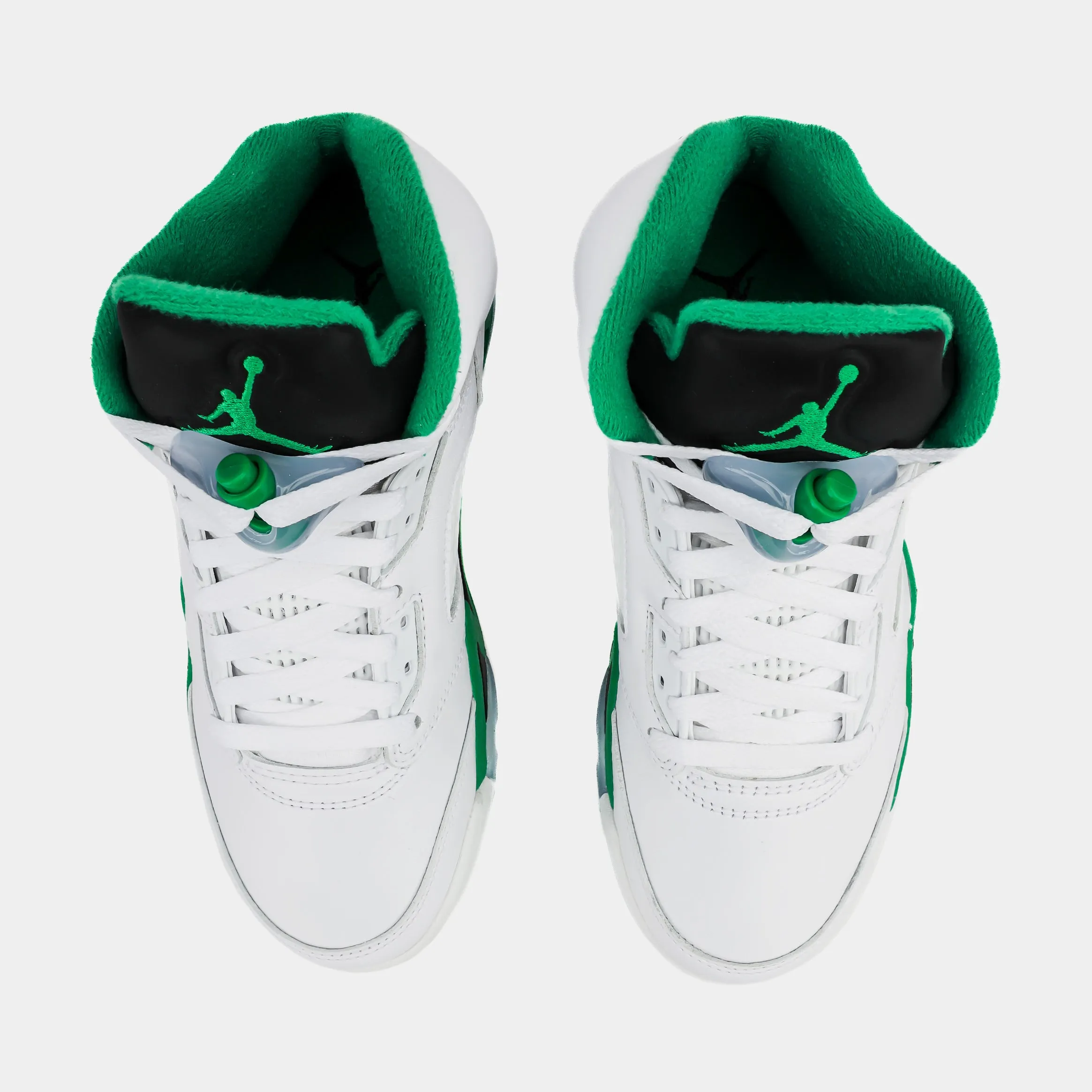 Air Jordan 5 Retro Lucky Green Womens Lifestyle Shoes (White/Lucky Green/Black/Ice Blue)