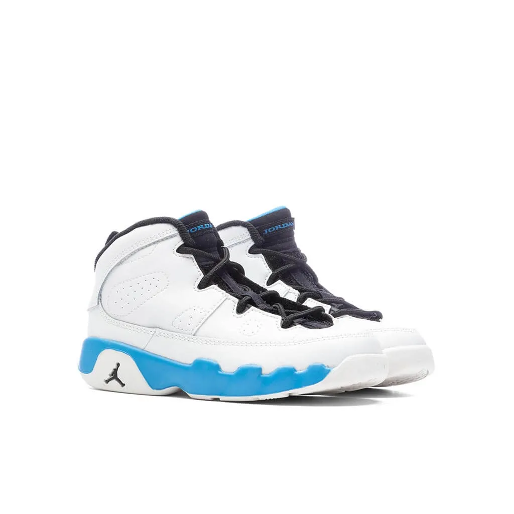 Air Jordan 9 Retro 'Powder Blue' (PS) - Summit White/Black/Dark Powder Blue