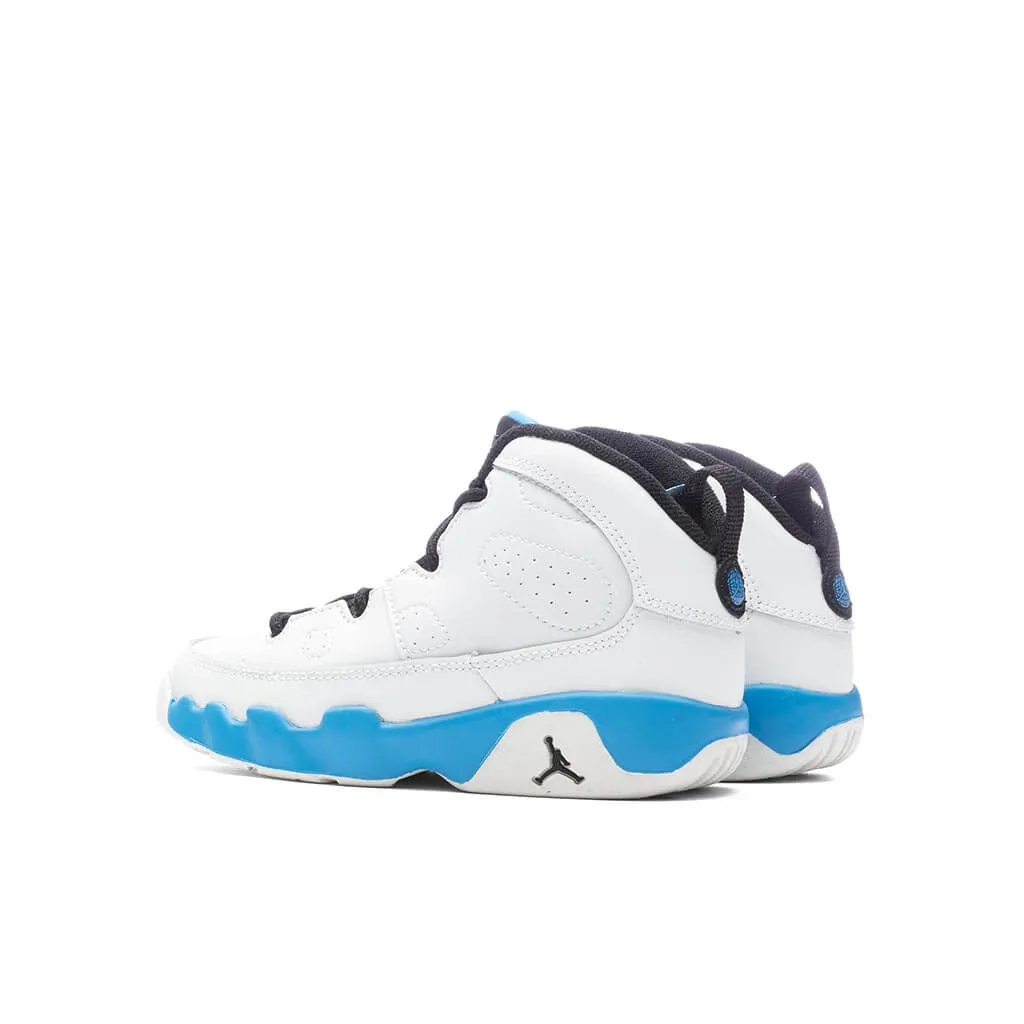 Air Jordan 9 Retro 'Powder Blue' (PS) - Summit White/Black/Dark Powder Blue