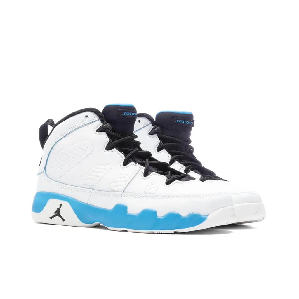 Air Jordan 9 Retro 'Powder Blue' (TD) - Summit White/Black/Dark Powder Blue