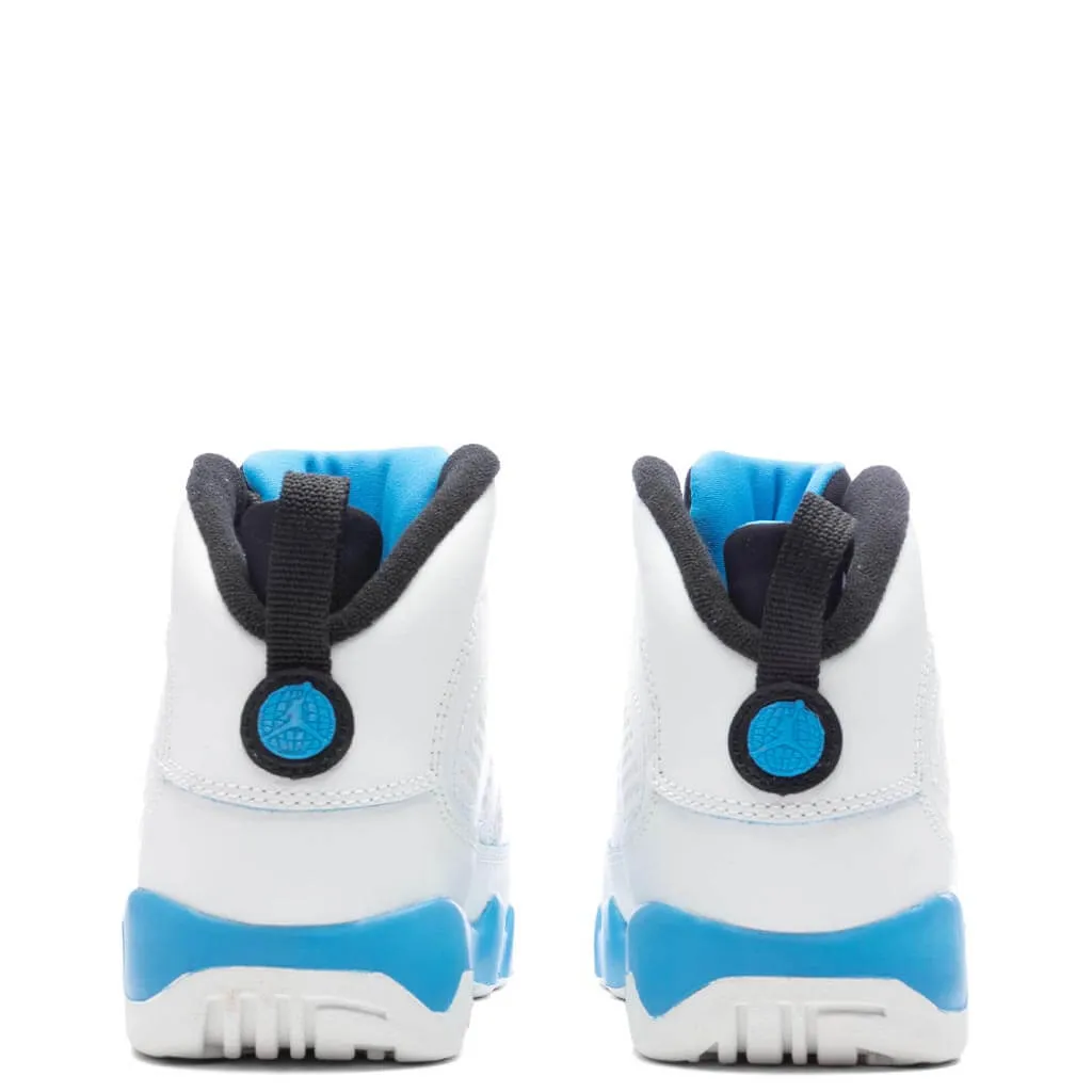 Air Jordan 9 Retro 'Powder Blue' (TD) - Summit White/Black/Dark Powder Blue