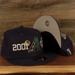 Arizona Diamondbacks Cooperstown Championship Rings All Over Side Patch Gray Bottom 59FIFTY Fitted Cap