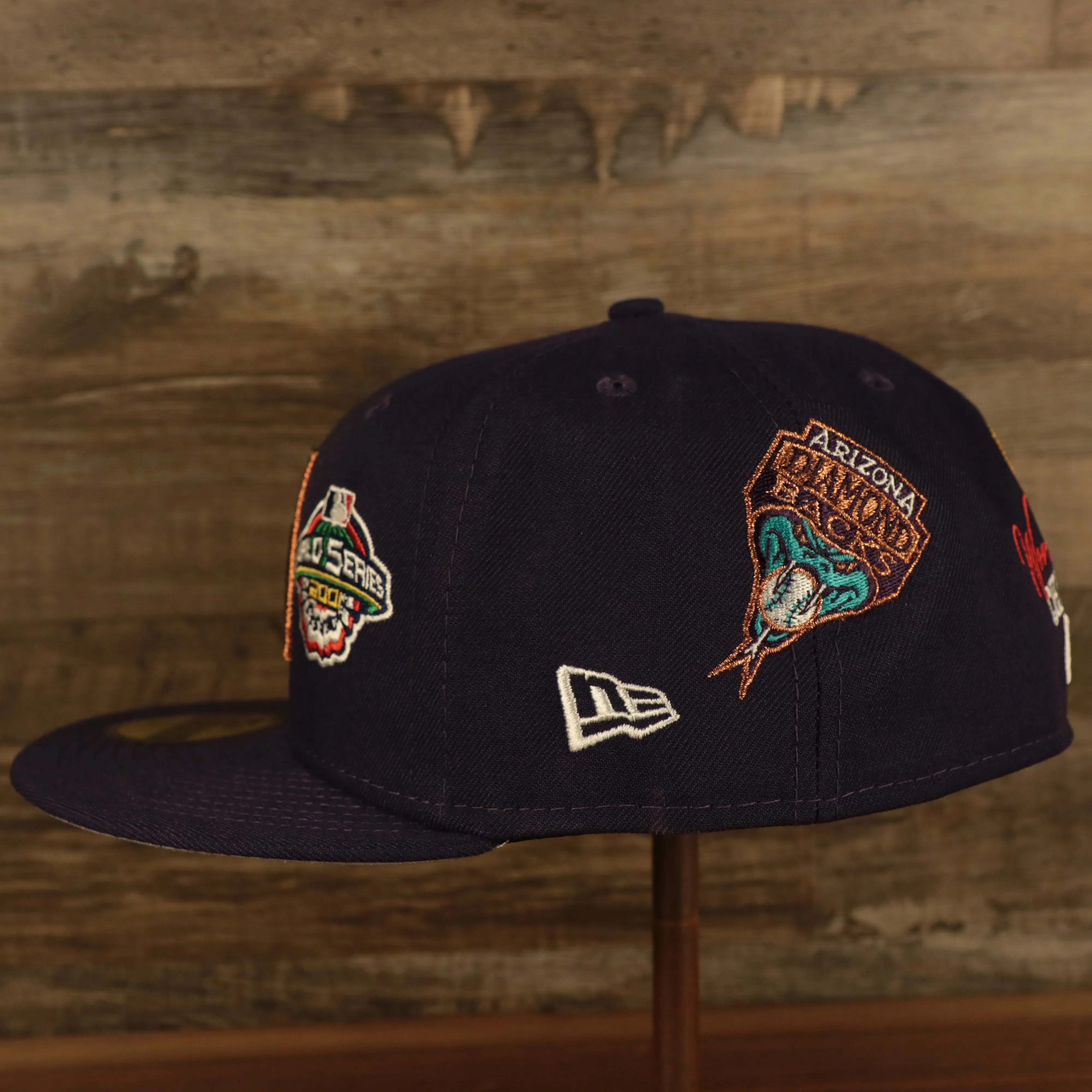 Arizona Diamondbacks Cooperstown Championship Rings All Over Side Patch Gray Bottom 59FIFTY Fitted Cap