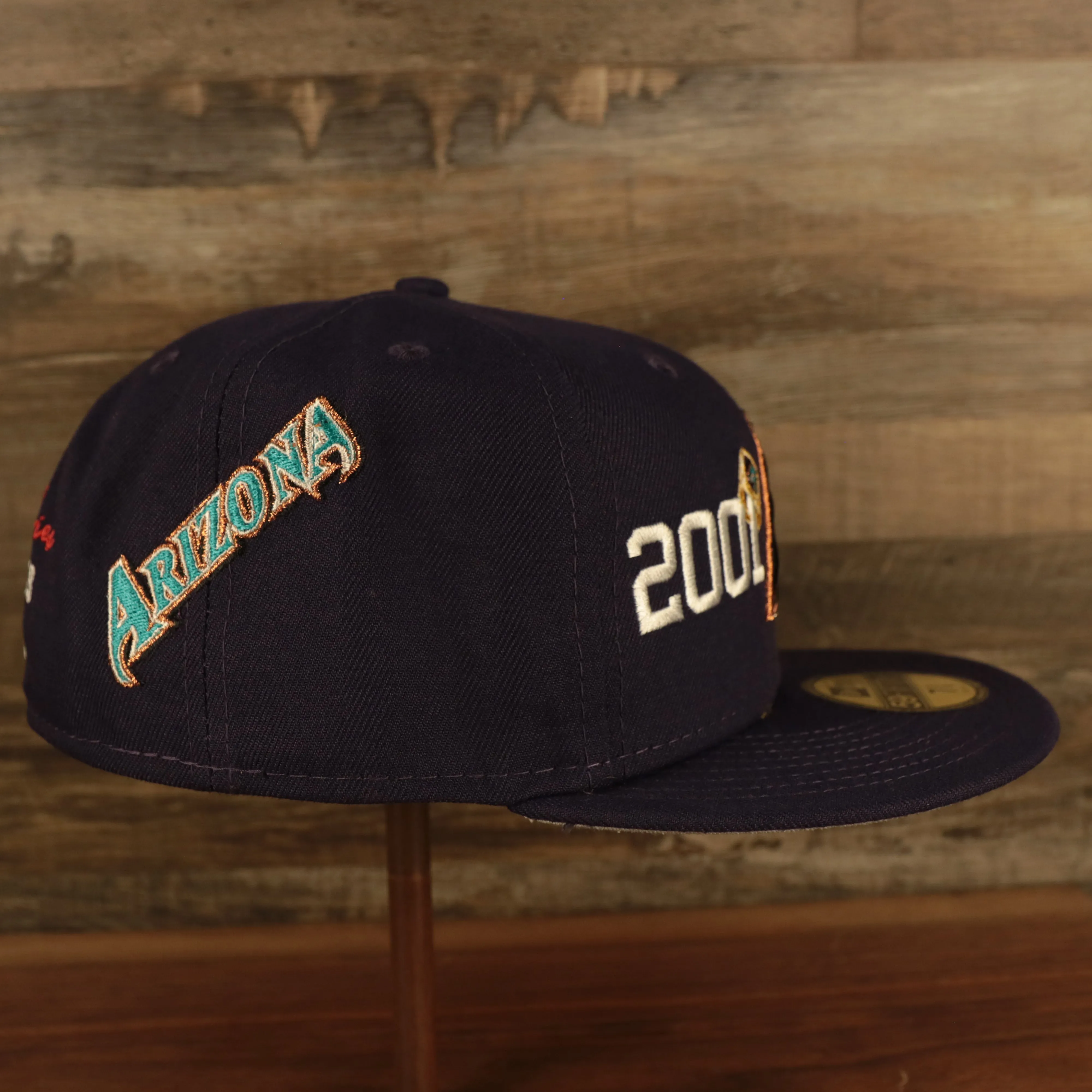 Arizona Diamondbacks Cooperstown Championship Rings All Over Side Patch Gray Bottom 59FIFTY Fitted Cap