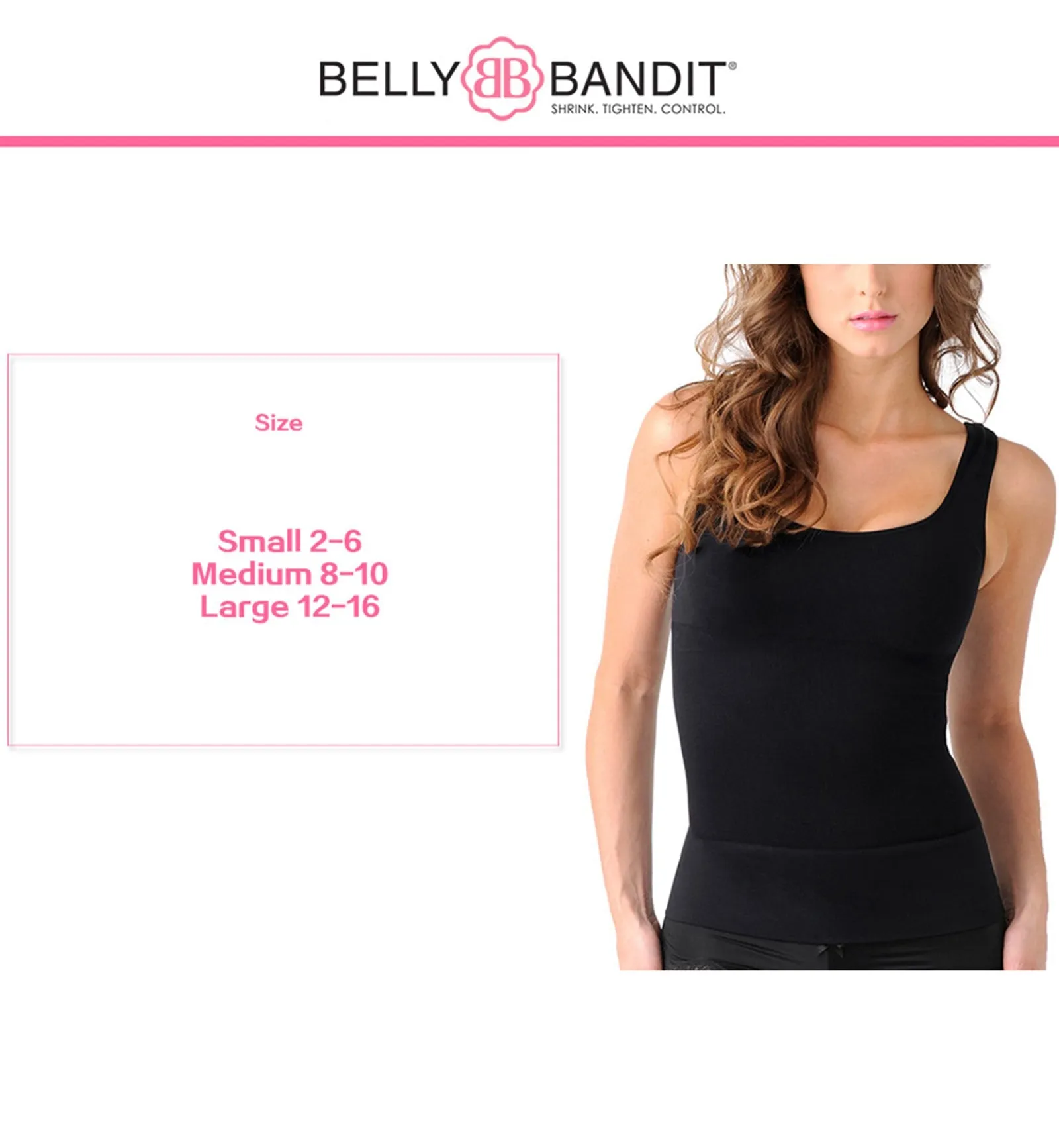 Belly Bandit BEFORE DURING & AFTER Seamless Maternity Tank (BDAMATNK) - Black