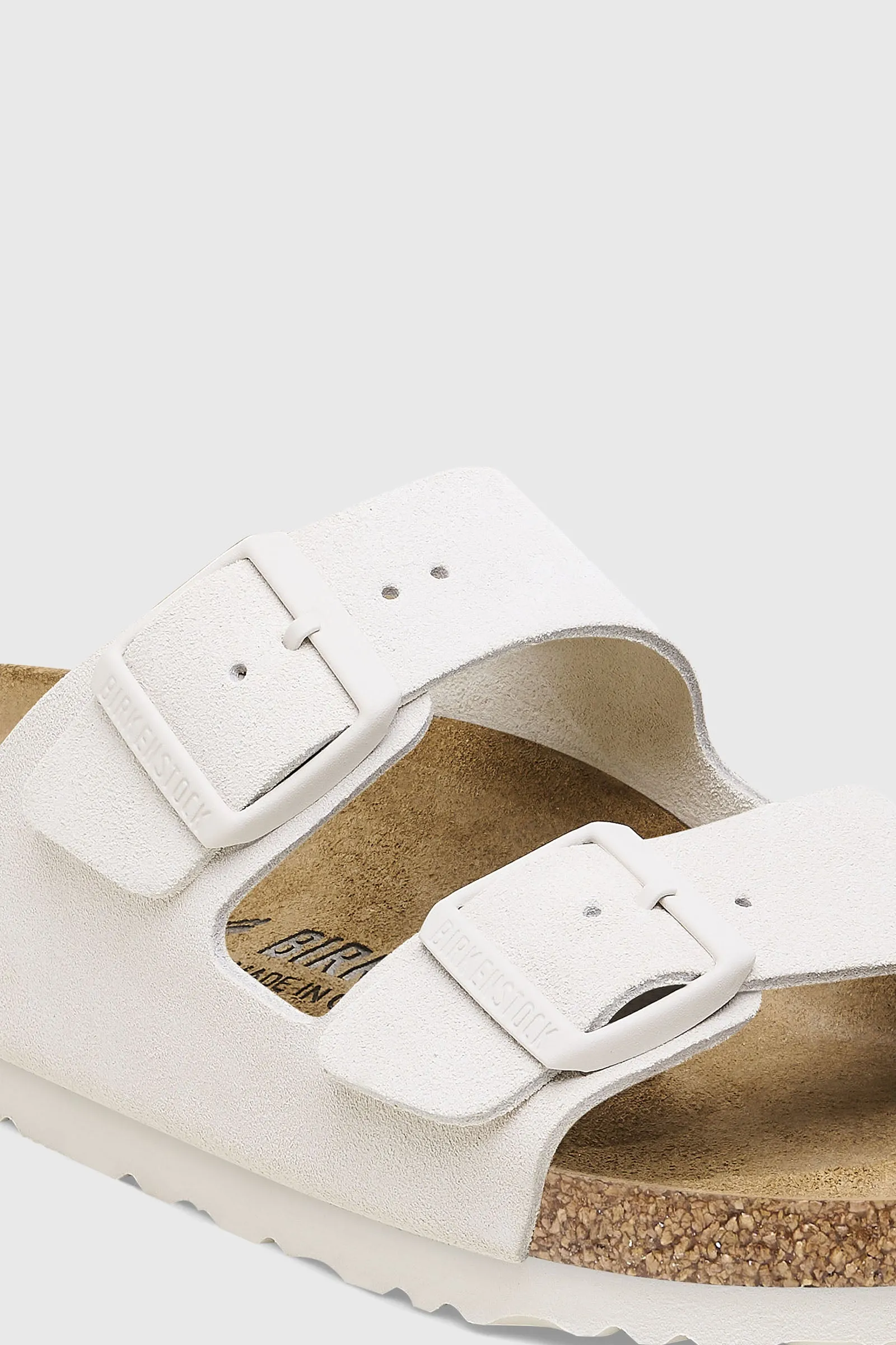 Birkenstock Arizona Pelle Scamosciata Plantare Morbido Bianco Donna