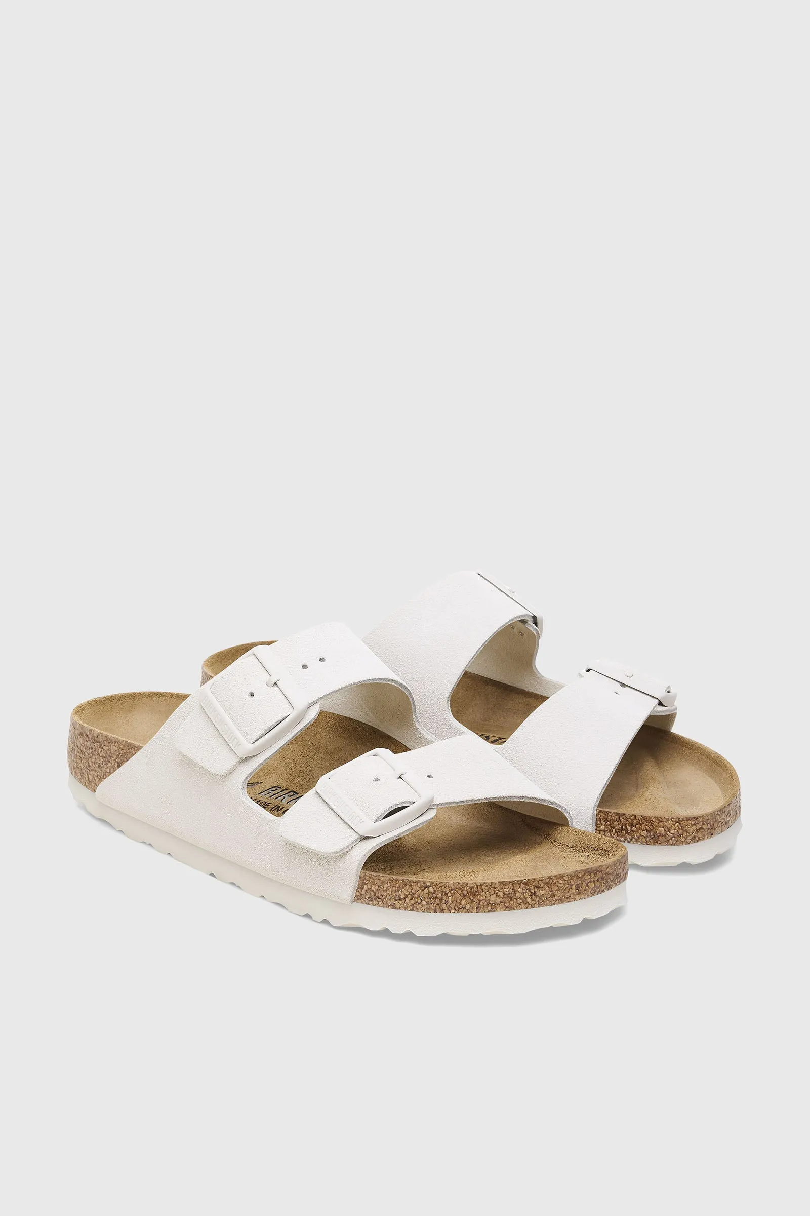 Birkenstock Arizona Pelle Scamosciata Plantare Morbido Bianco Donna