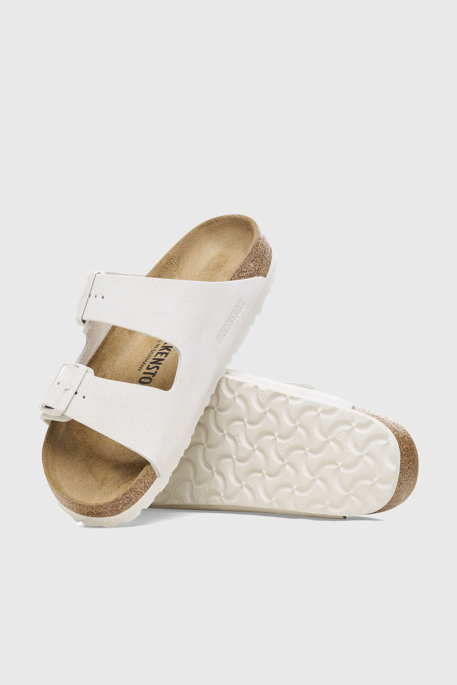 Birkenstock Arizona Pelle Scamosciata Plantare Morbido Bianco Donna