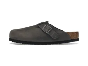 Birkenstock Boston Soft Footbed Oiled Leather Iron Grey