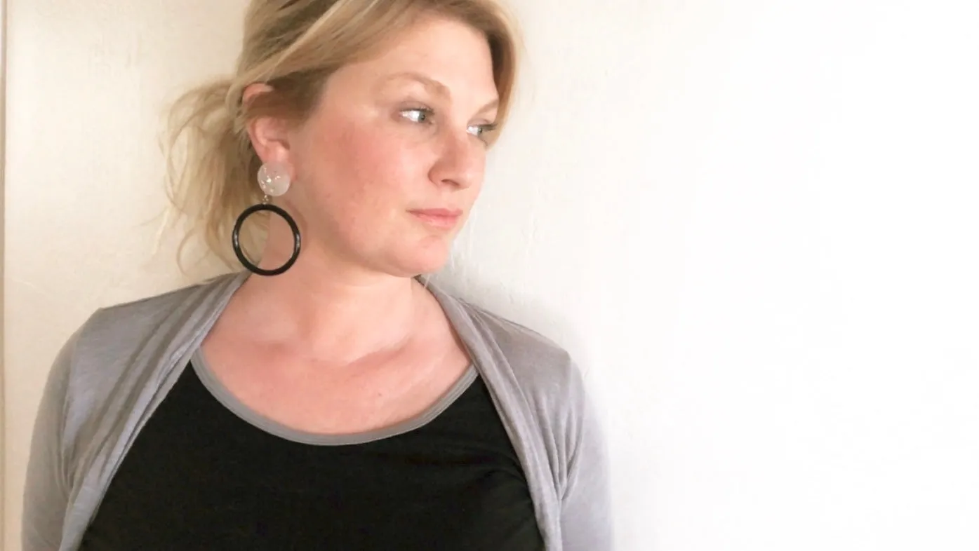 Black & Clear Frosted Star & Go Go Mod Hoop Geo Drop Earrings