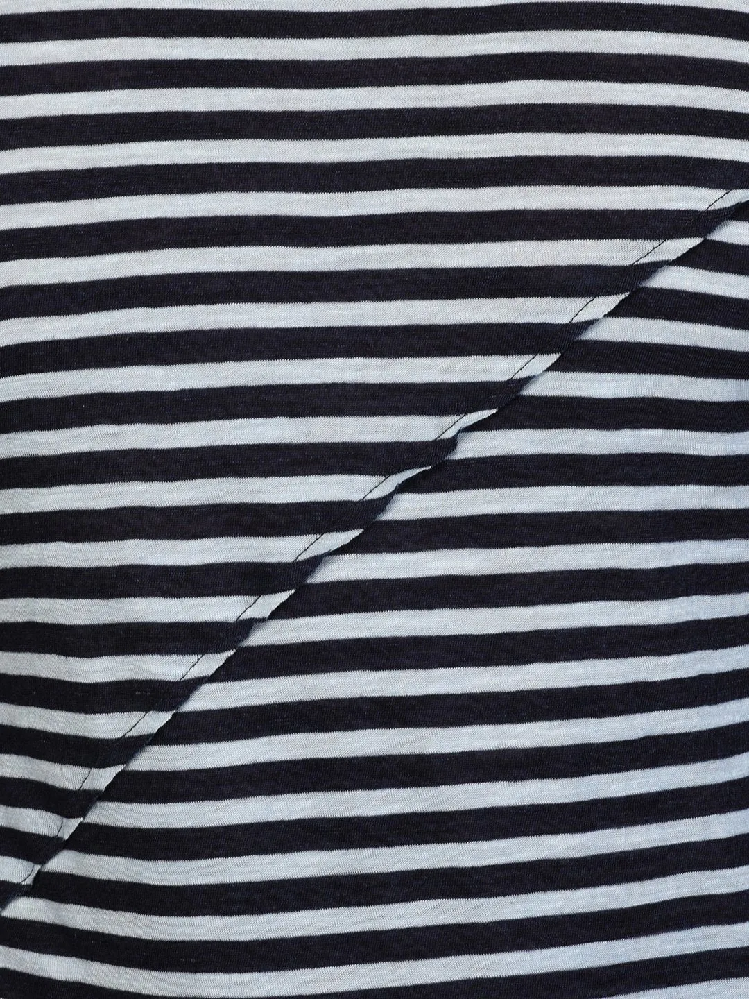 Black & White Striped T-shirt with Piping Detail