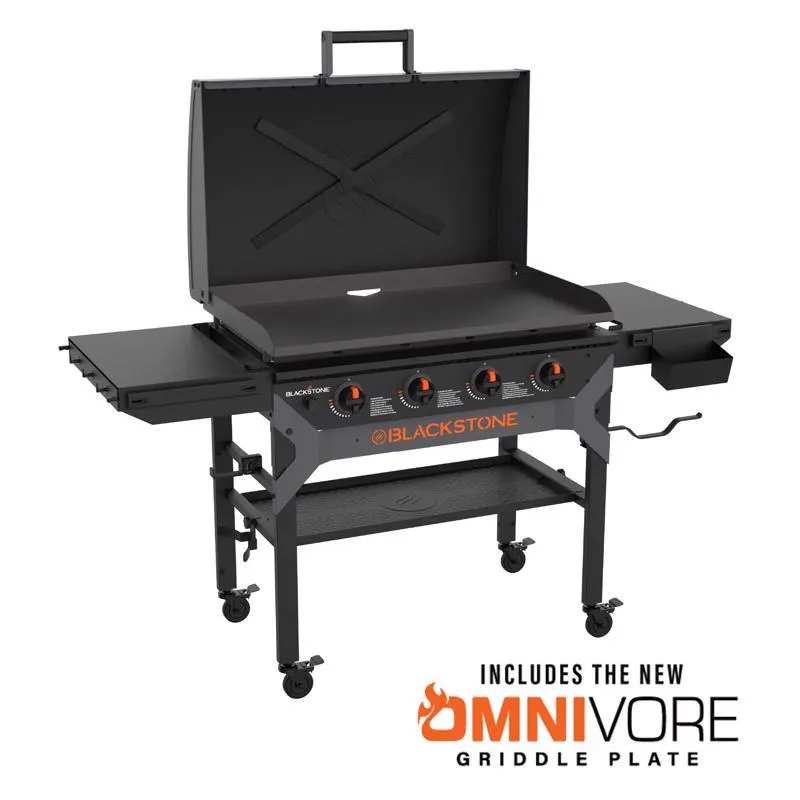 Blackstone Iron Forged 4 Burner Liquid Propane Outdoor Griddle with Hood Black