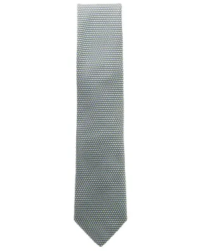 Blue Green and Navy Diamond Micro Print Silk Tie