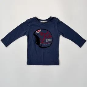 Bonpoint Navy Motif Long Sleeve T-Shirt: 6 Months