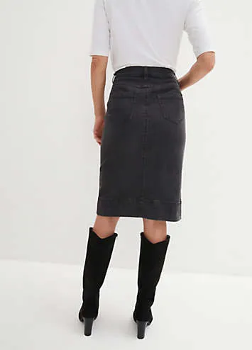 bonprix Button Denim Skirt | Grattan