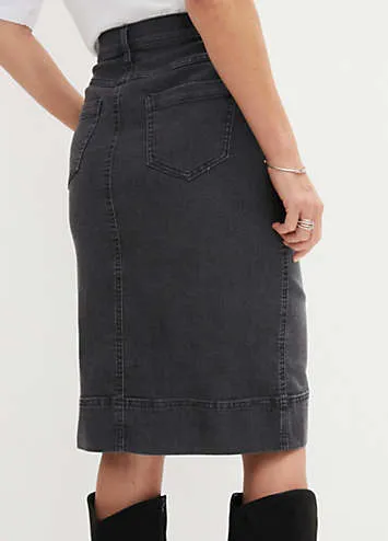 bonprix Button Denim Skirt | Grattan