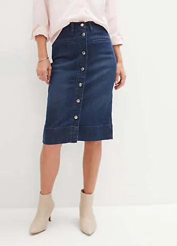 Button Denim Skirt by bonprix | Look Again