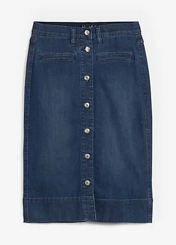 Button Denim Skirt by bonprix | Look Again